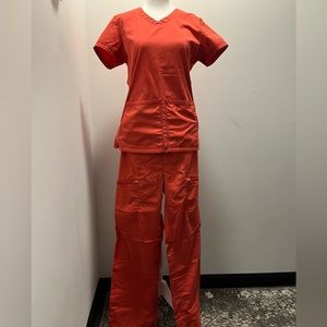 Antidote Coral/orange Scrub Set
